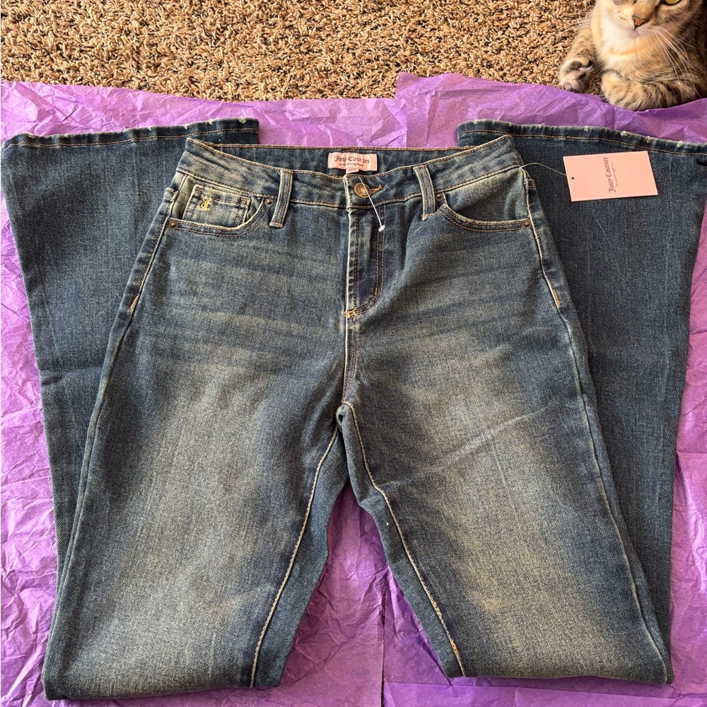 Juicy Couture Blue Flare Wide Leg Jeans